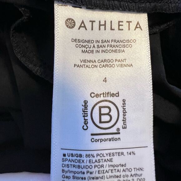 Athleta Vienna Cargo Pant 4 Black Travel Vacation Lightweight Packable - Picture 6 of 7